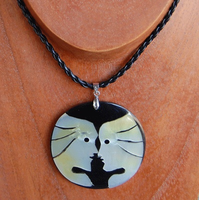 Zodiac shell with resin necklace