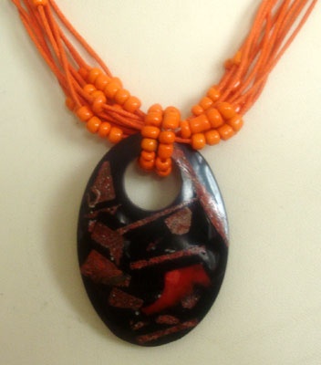 red coral necklace with bead