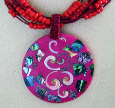 paua shell necklace with bead